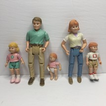 Vintage 1998 Fisher Price Loving Family of 5 Dolls Father Mother Son Dau... - $39.99