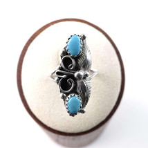 sz5 Vintage Navajo Sterling silver/Turquoise ring - £45.15 GBP