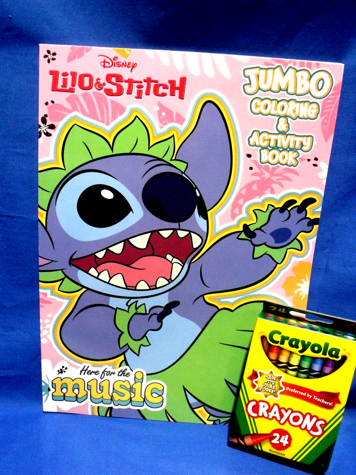 Lilo & Stitch Jumbo Coloring Book 80 pages & 24 Crayola Crayons New - Other