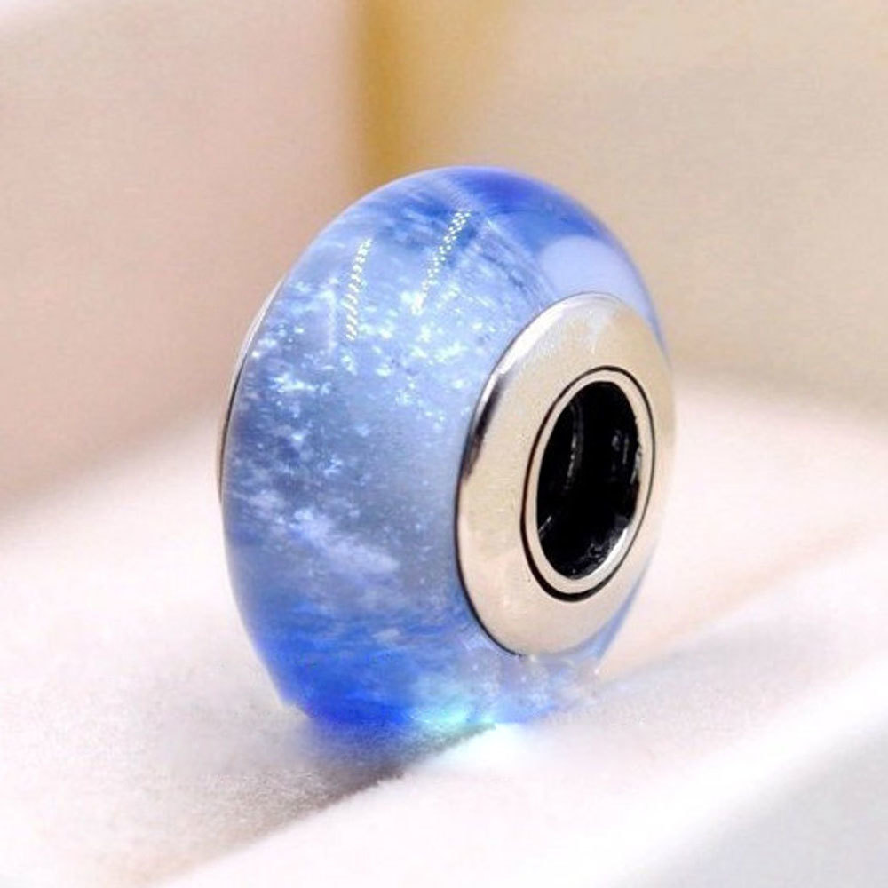 Disney Cinderella's SignatureColor Murano Glass Charm Bead For European Bracelet