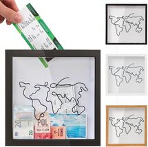 Adventure Travel Shadow Box with Slot for Photos Souvenirs &amp; Keepsakes B... - $13.41