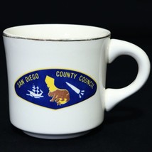 Boy Scouts VTG BSA Ceramic Mug San Diego County Council California Bear Ship Cup - £11.26 GBP