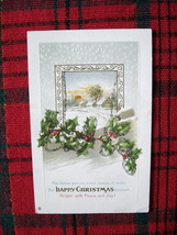 1900&#39;s Embossed Happy Christmas Postcard - Antique Embossed Christmas Postcard - £7.71 GBP