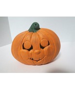 Vintage 1987 Jack O Lantern Pumpkin Figurine Ceramic 6&quot; x 5&quot; Orange - £9.36 GBP