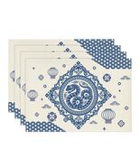 Artoid Mode Zodiac Snake Lantern Red Round Placemats 14in Set of 4 - $210.13 MXN