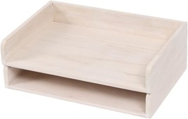 Ddyuri Stackable Letter Trays 2 Pack - Wood Desk File Trays Letter/A4, Wh). - £38.30 GBP