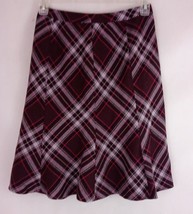 Ann Taylor LOFT Women&#39;s Plaid Burgandy, Pink, &amp; Lavendar Skirt Size 2 - £13.02 GBP