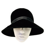 Gene Doris New York Peach Bloom Velour Vintage 1960’s Black Bucket Hat S... - $68.47 CAD