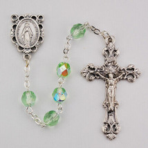 Light Green Rosary, Peridot, August Birthstone - $36.95