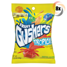 Full Box 8x Bags Gushers Tropical Flavors Fruit Snacks Candy | 4.25oz | - £26.16 GBP