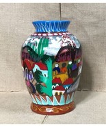 Vibrant Talavera Mexican Folk Art Pottery Vase Cultural AS IS READ - £12.37 GBP
