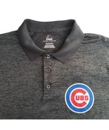 Majestic Cool Base Chicago Cubs Men&#39;s Size 2XL Gray Long Sleeve Polo Shirt - £15.06 GBP