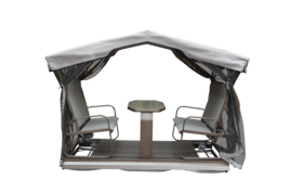 4-Seat Outdoor Patio Glider Swing Bench with Canopy, Retro Metal - $939.99