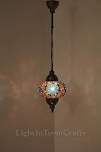 LaModaHome Pendant Chandelier LAMP Turkish Tiffany Moroccan Mosaic Hanging Ceili - £31.61 GBP