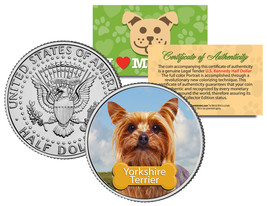 YORKSHIRE TERRIER * Dog * JFK Half Dollar Colorized US Coin * Limited Ed... - £6.71 GBP