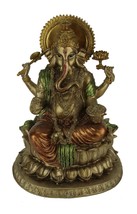 Zeckos Golden Ganesha Holding Sacred Objects Statue - £69.44 GBP