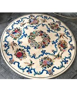 White Marble Coffee Table Top Semi Precious Stone Inlaid Floral Bird Des... - $2,398.00+