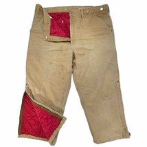 Carhartt Quilt Lined Pants Mens 40x30 Brown WQ106 Duck Canvas Vtg Workwear USA - £32.32 GBP