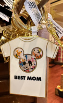 Disney Parks Mickey Mouse White T Shirt Keychain w/ Lobster Claw Best Mom image 1