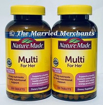 2 - Nature Made Multi for Her w/ Iron + Calcium 300 tablets each 12/2024... - £23.59 GBP