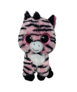 Ty Beanie Boos Zoey Pink Black Zebra Safari Zoo Glitter Eyes Plush 2015 ... - $19.83 CAD