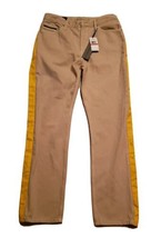 Calvin Klein Jeans Women&#39;s Tan Gold Yellow Stripe 28 x 30 Straight Leg New $128 - £16.58 GBP