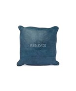 Moroccan Leather Pillow, Blue Jeans traditional Throw Pillow Case by Ken... - $95.04 CAD