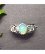 925 Sterling Silver Natural Ethiopian Opal Ring Handmade Jewelry Birthst... - £35.45 GBP