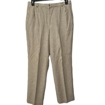 Vintage Pendleton Wool Plaid Check Pants Size 16 Beige Gingham Lined Ple... - $49.45