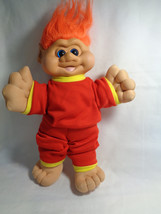 Vintage 1991 I T B Troll Blue Eyes Orange Hair Red Outfit Plush Body 13&quot;  - Rare - £6.12 GBP