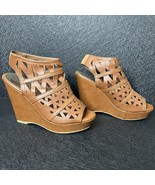 Madden Girl Kaamil Brown Cut Out Wedge Size 7 Elastic Back 5” Heel Never... - £17.55 GBP