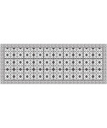2 X 5 Dark Gray And White Tile Printed Vinyl Area Rug with UV Protection - $232.01 CAD