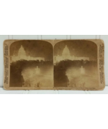 1900 Night Illumination of US Capitol Washington DC Stereoview Card Slid... - $28.53