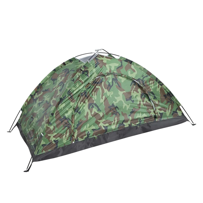 1 Person Portable Outdoor Camping Tent Outdoor Hiking Travel Camouflage Camping - £33.48 GBP