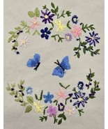 Embroidered Blue Butterflies Floral Wreath 10.5x11 Handmade Fabric Texti... - €18,78 EUR Embroidered Blue Butterflies Floral Wreath 10.5x11 Handmade Fabric Texti... - €18,78 EUR