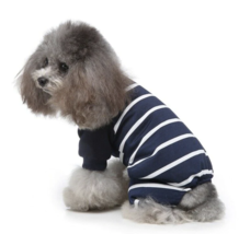 Puppy Stripped Pajamas Jumpsuit Blue Medium - £25.89 GBP