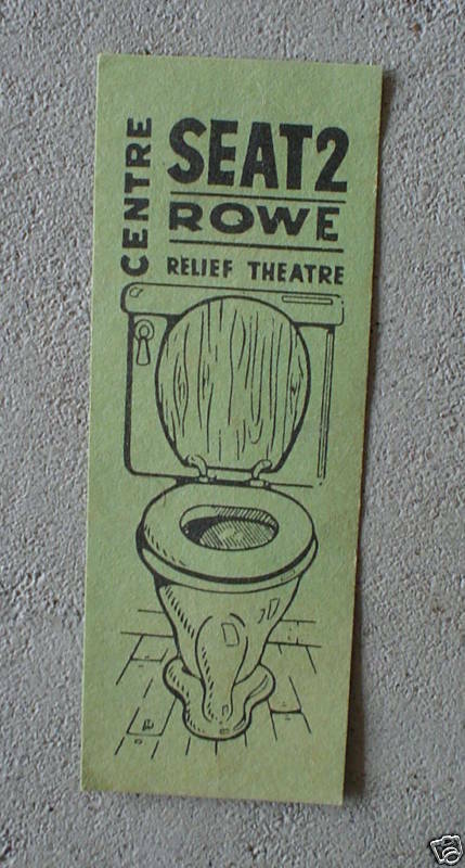 Vintage Centre Rowe Relief Theatre Toilet Ticket - $16.83
