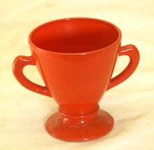 Hazel Atlas Ovide Rust Footed Sugar Bowl Depression Glass Open Vintage - $14.84