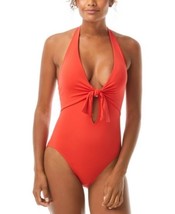 Vince Camuto Knot-Front Halter One-Piece Swimsuit - £38.87 GBP