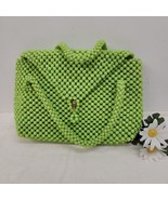 BARBARA LEE  MADE IN ITALY Bright Lime Green BEADED VINTAGE  60&#39;s CLUTCH... - $35.79