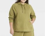 Ava &amp; Viv Pullover Hoodie Womens Plus Size X NWT Green Hooded Sweatshirt - $14.79