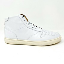 Clae Gregory Mid White Leather Mens Casual Sneakers - £47.86 GBP