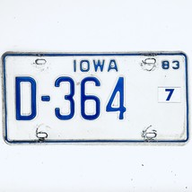 1983 United States Iowa Base Dealer License Plate D-364 7 - £14.78 GBP