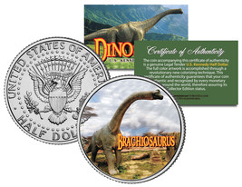 Brachiosaurus * Collectible Dinosaur * Jfk Kennedy Half Dollar Us Colorized Coin - £6.87 GBP