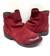 MIZ MOOZ SUEDE  LEATHER  BOOTIE SIDE ZIP BACK LACE WINE  37EU / 7US NEW ... - $39.95