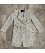 Banana Republic Women's Black White Tweed Herringbone Belted Wrap Coat - $119.61