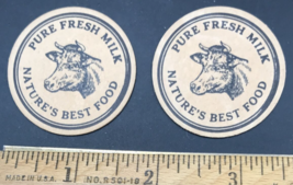 2 VTG Cow Bull Pure Fresh Milk Dairy Bottle Cap Lid 1 5/8&quot; Dia Maverick - $12.19