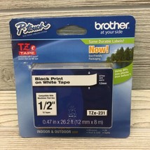 Genuine Brother TZe-231, 1/2" Black on White P-Touch TZ tape - £7.83 GBP