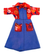 Vintage Barbie Clone Doll Clothes Flower Power Floral Top &amp; Jumper Red Blue - £19.59 GBP