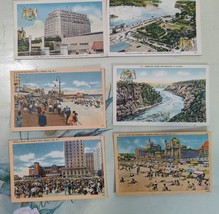 6 Vintage postcards about NY Niagara falls and Atlantic City - £13.14 GBP